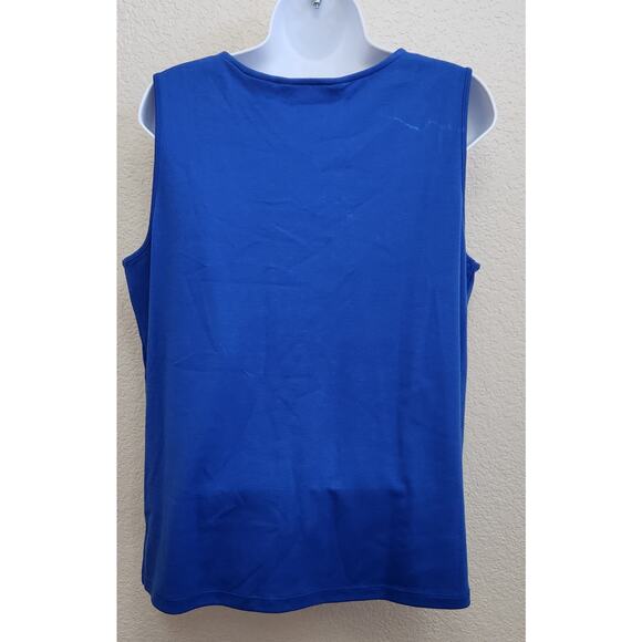 Draper's & Damon's Blue Lace Square Neck Sleeveless Top Large Lightweight Soft - Picture 4 of 5